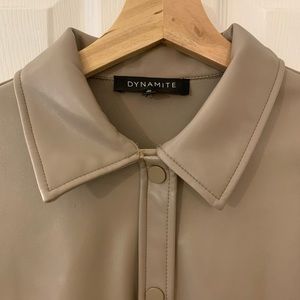 Faux Leather Oversized Shirt